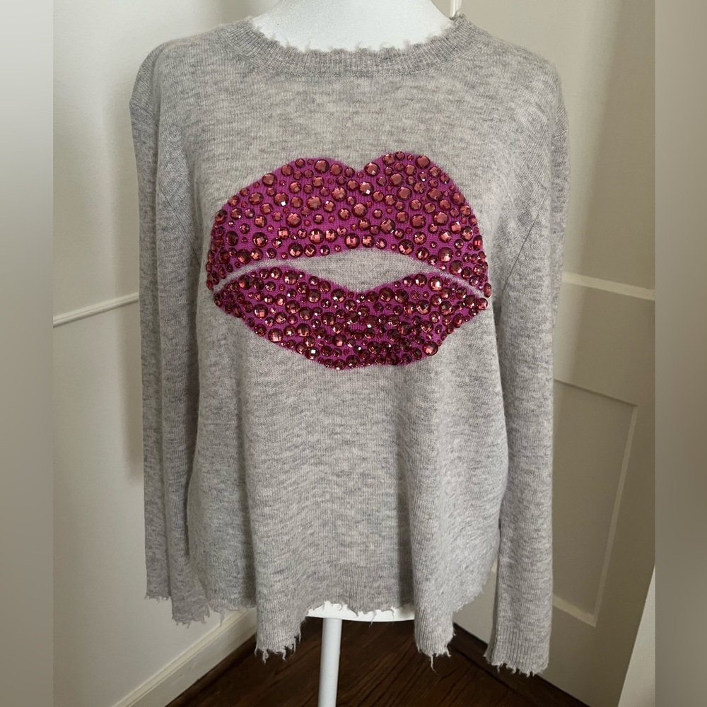 Lisa Todd LIP SERVICE grey cashmere sweater NWOT